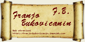 Franjo Bukovičanin vizit kartica